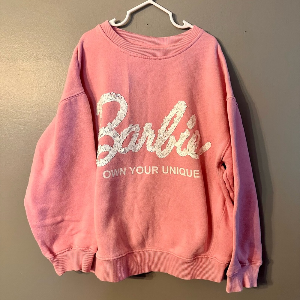Zara Pink Barbie Crewneck Sweatshirt Top